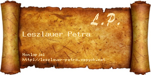 Leszlauer Petra névjegykártya