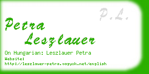 petra leszlauer business card